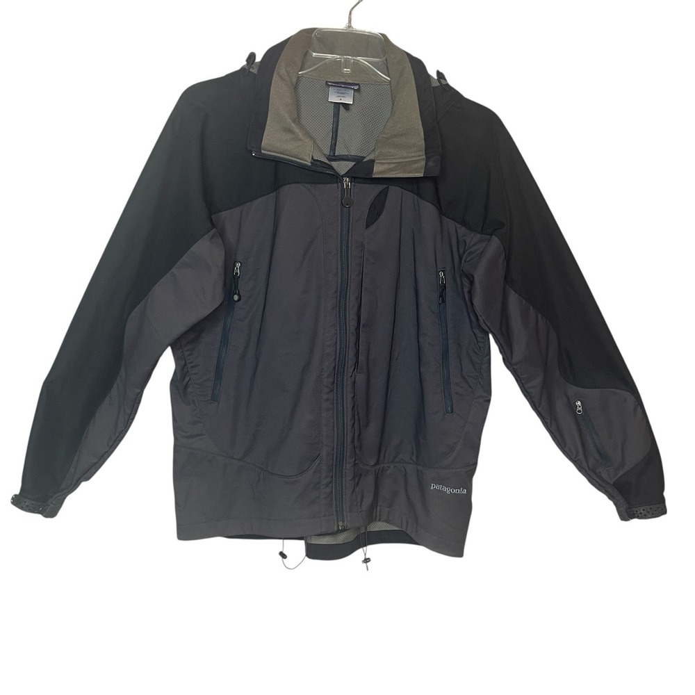 Vintage  Patagonia Regulator R1 Soft Shell‎ Hooded Two Tone Gray Jacket Mens M